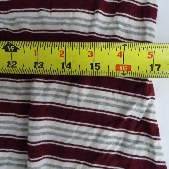 Ultra Flirt Stripe Burgundy Gray Short Sleeve Pocket T-shirt Dress Women Size XL - Picture 7 of 8